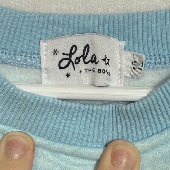 Lola And the Boys Blue Sequin Unicorn Applique Sweatshirt Preppy School Girls 12 - Picture 3 of 8